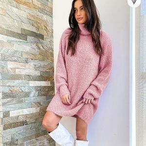 Turtleneck Sweater Dress - Lulus